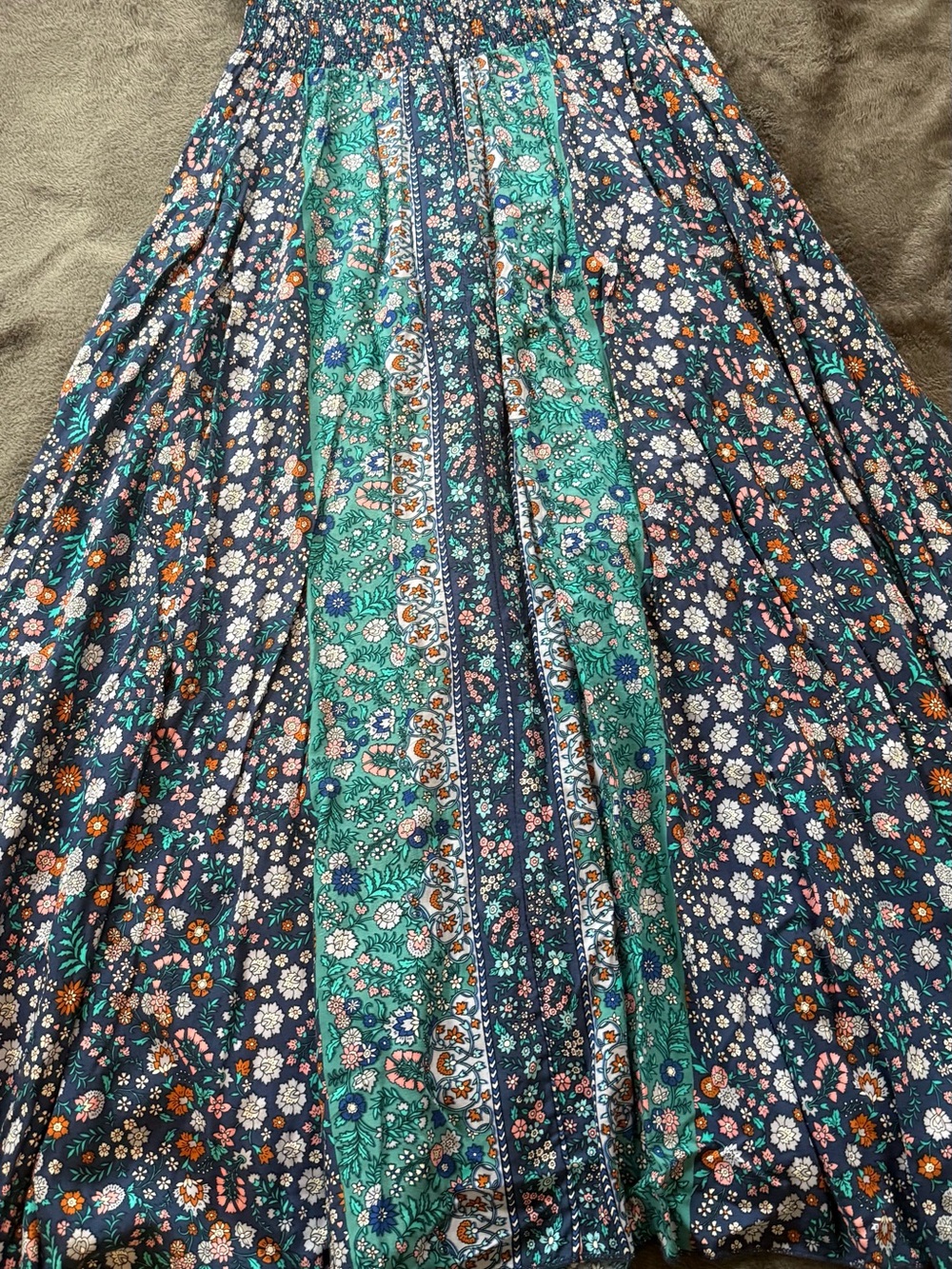 Jaase Teal & Navy Floral Boho Maxi Dress - Picture 13 of 16
